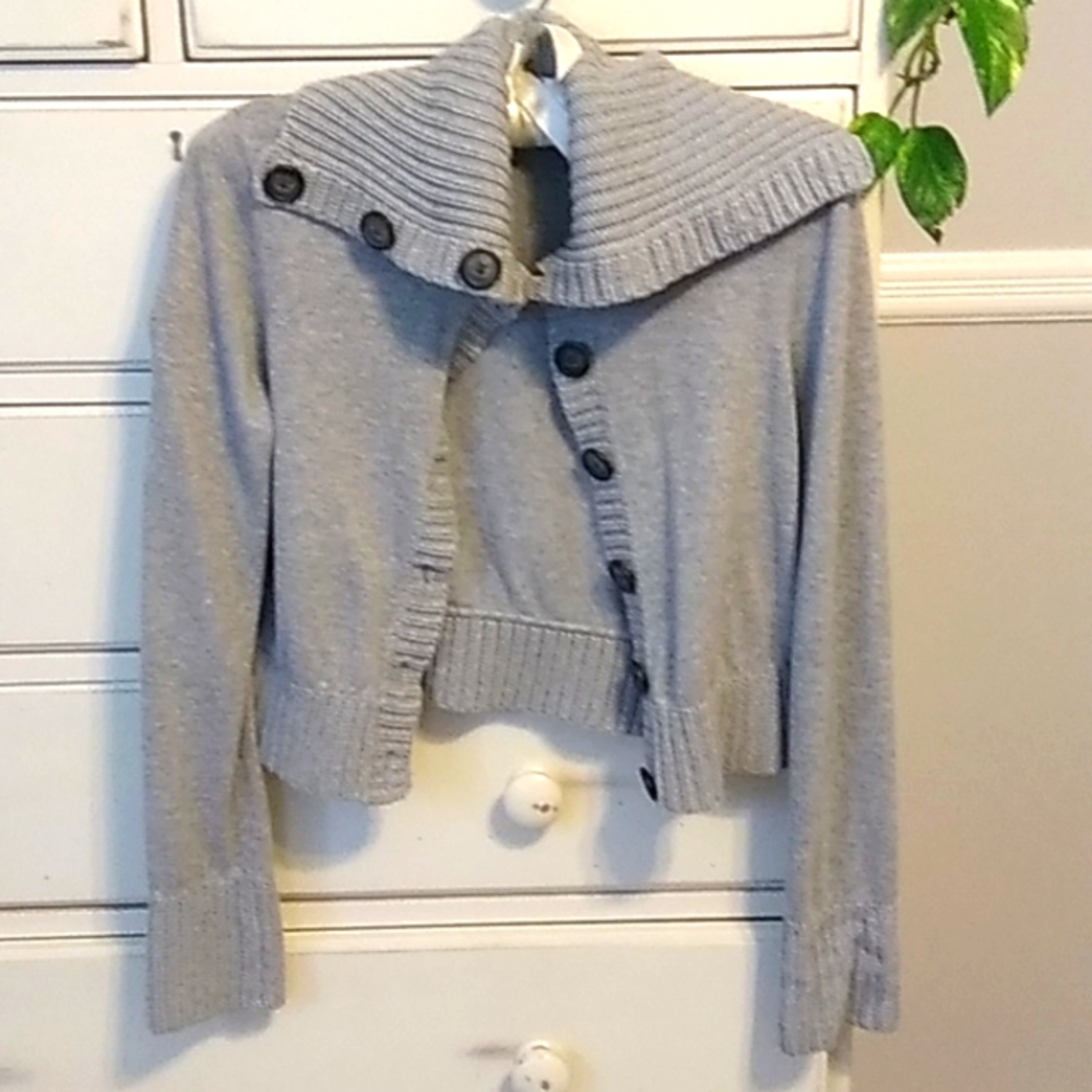 Gray Button Up Sweater